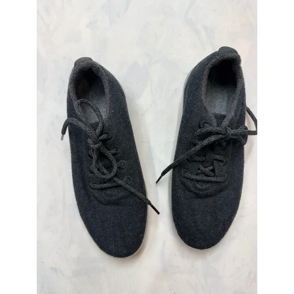 ALLBIRDS $110 Womens 9 Charcoal Gray Low Top Lace Up Wool Runners Sneakers #103